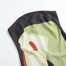 Strapless Printed Long Sleeveless Off Shoulder Dress