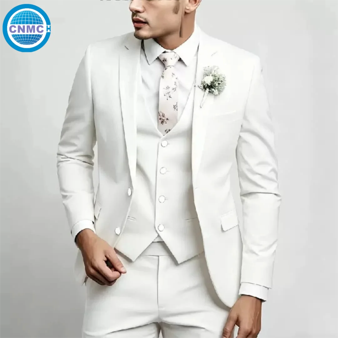 Men's Single-Breasted 3-Piece Formal Business Suit Set (Jacket, Vest & Pants)