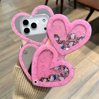 Glitter Hello Kitty Shake With Mirror Case For iPhone
