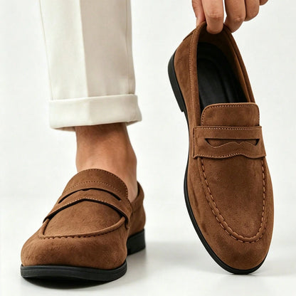 Men's Classic Leather Slip-On Penny Loafers