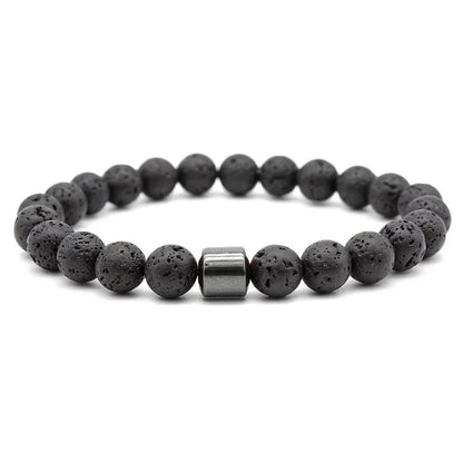 Magnetic Tiger Eye Lava Map Shimmer Malachite Stone Bracelet