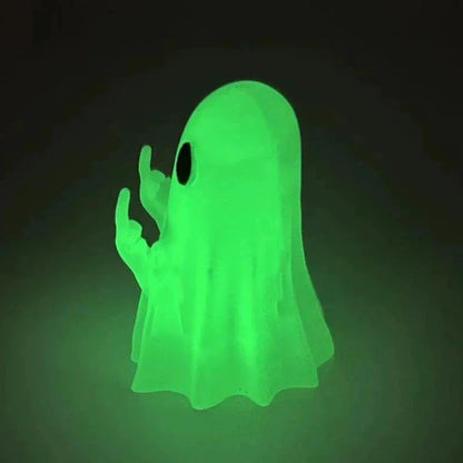 Ghost Resin Statue with Middle Finger Halloween Decor