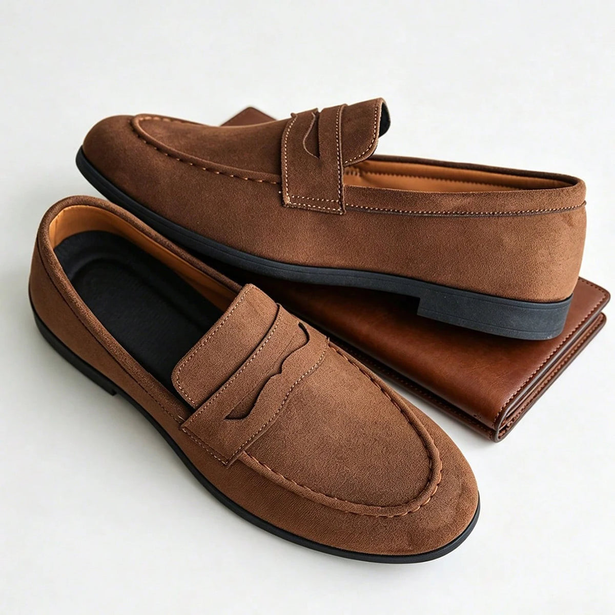 Men's Classic Leather Slip-On Penny Loafers