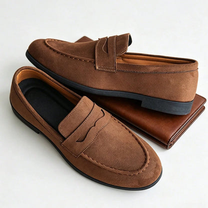 Men's Classic Leather Slip-On Penny Loafers