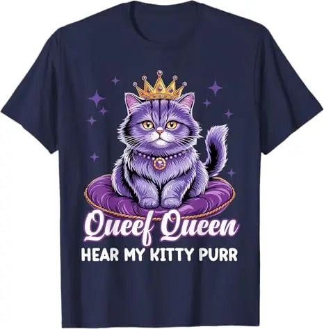 Funny "Queef Queen Cat" Adult Humor Graphic T-Shirt