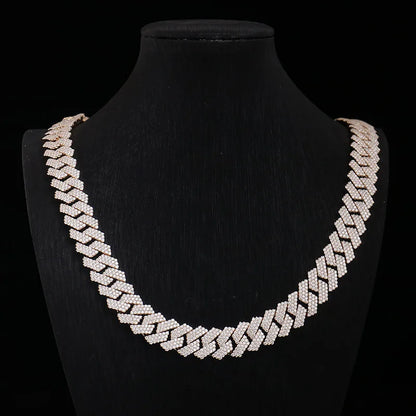 15mm 10K Gold Moissanite Miami Cuban Link Chain