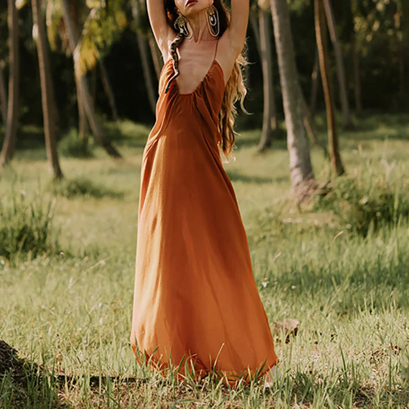 Casual Tie-up Pleated Sleeveless Dress