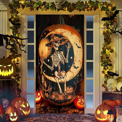 Spooky Ghostly Clown Door Curtain Backdrop