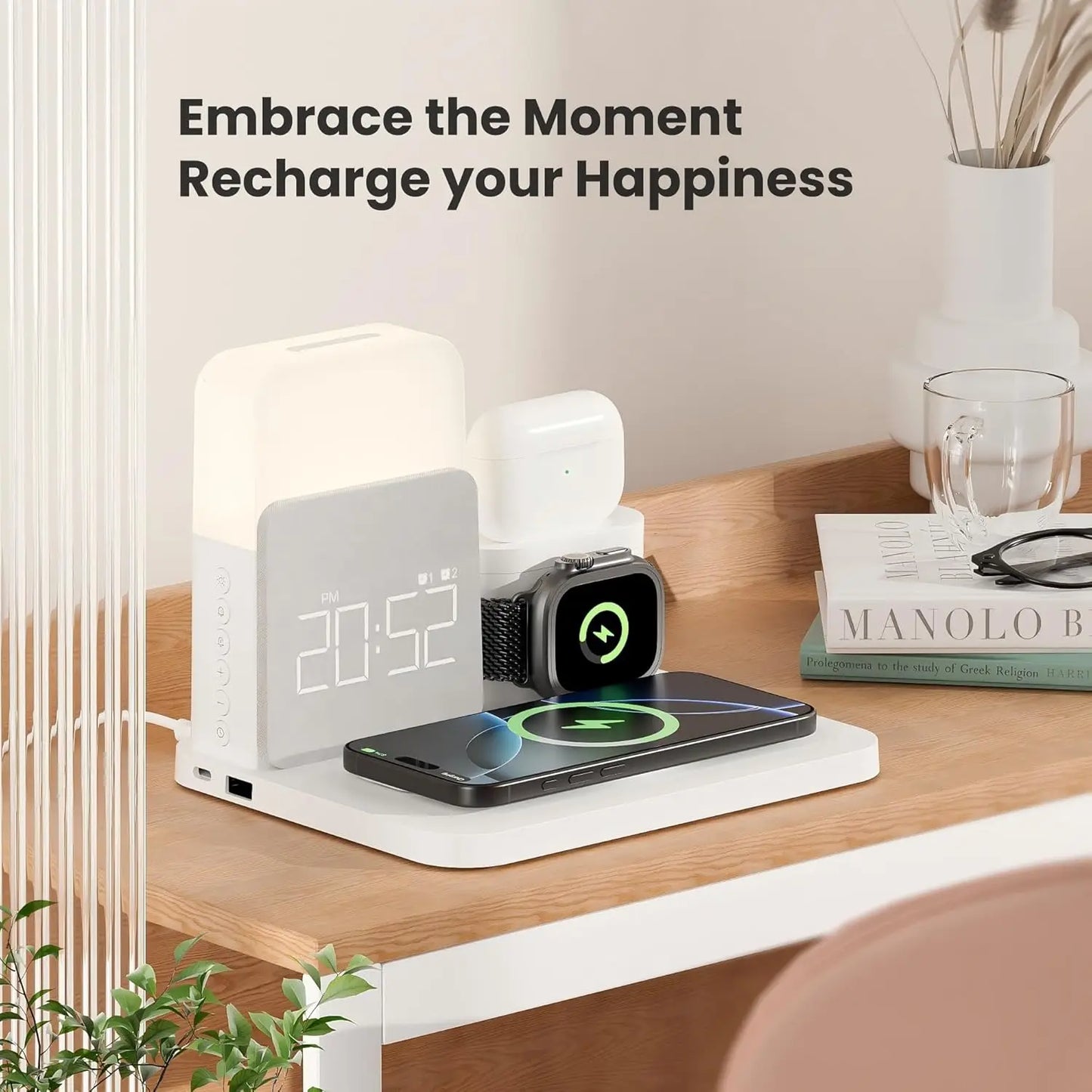 7-in-1 MagSafe Alarm Clock Charger-Wireless Station
