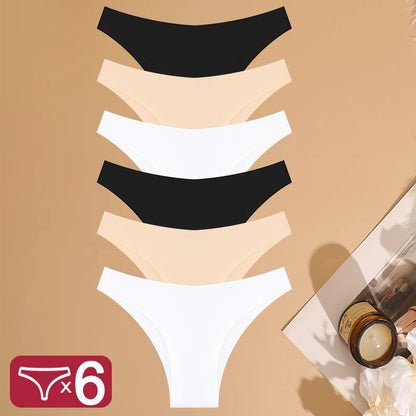 FINETOO 6Pcs Seamless Low Waist Panties