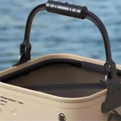 Foldable Live Fish Bucket and Portable Net with Rope