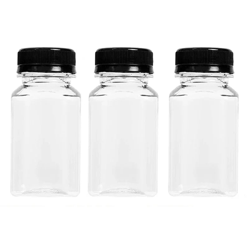 150-500ML Empty Plastic Drink Containers with Black Screw Caps