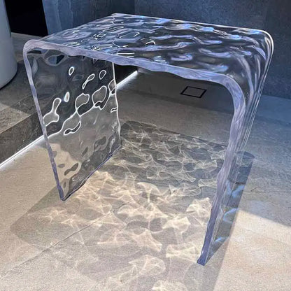 Water Ripple Acrylic Stool & Modern Transparent Footstool