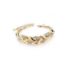 Braided Leaf Crystal Bracelet