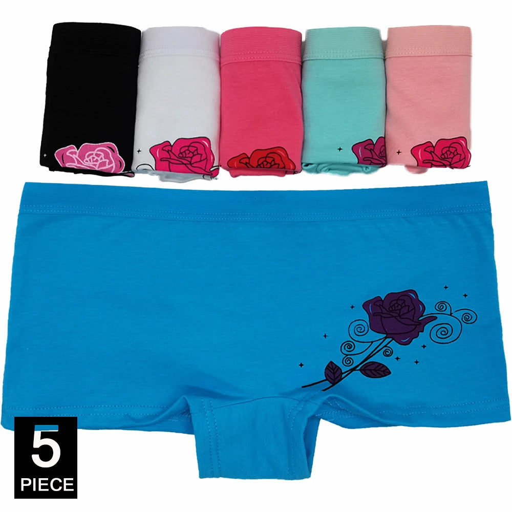 5Pcs Cotton Low Rise Boyshorts
