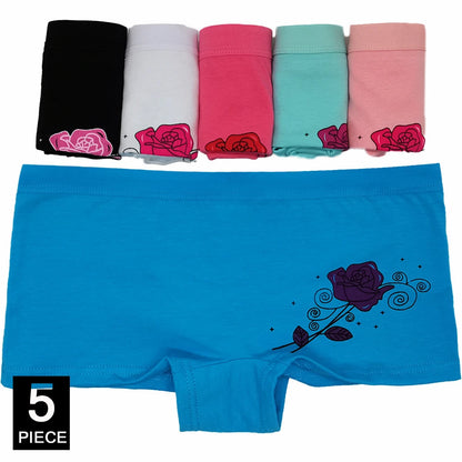 5Pcs Cotton Low Rise Boyshorts