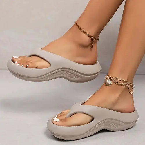 Thick Platform Bottom Clip Toe Sandals