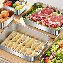 Stainless Steel Food Storage Rectangle Dish with Cover