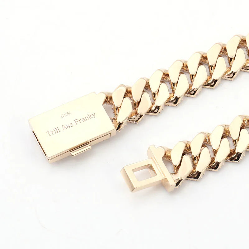 15mm 10K Gold Moissanite Miami Cuban Link Chain