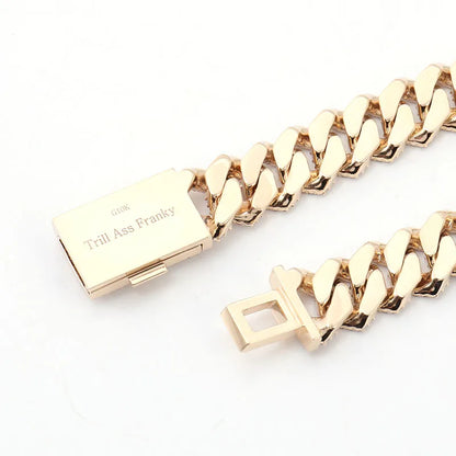 15mm 10K Gold Moissanite Miami Cuban Link Chain
