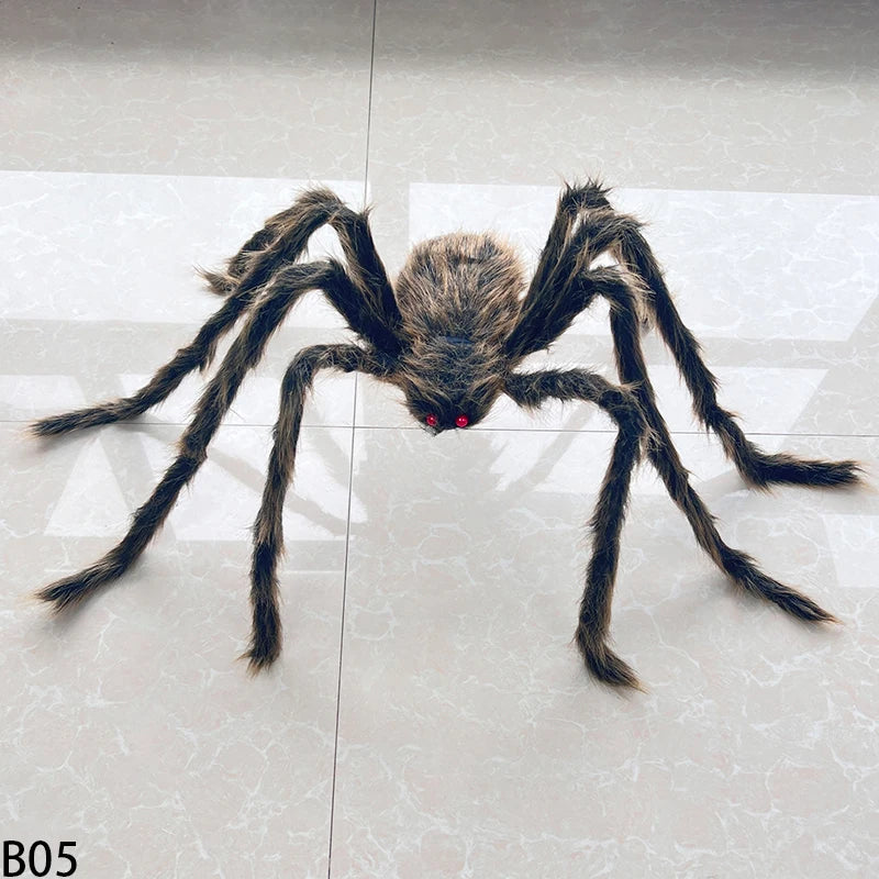 Giant Plush Black Spider Outdoor Halloween Prop Decor
