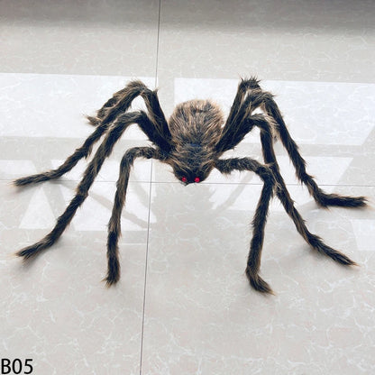 Giant Plush Black Spider Outdoor Halloween Prop Decor