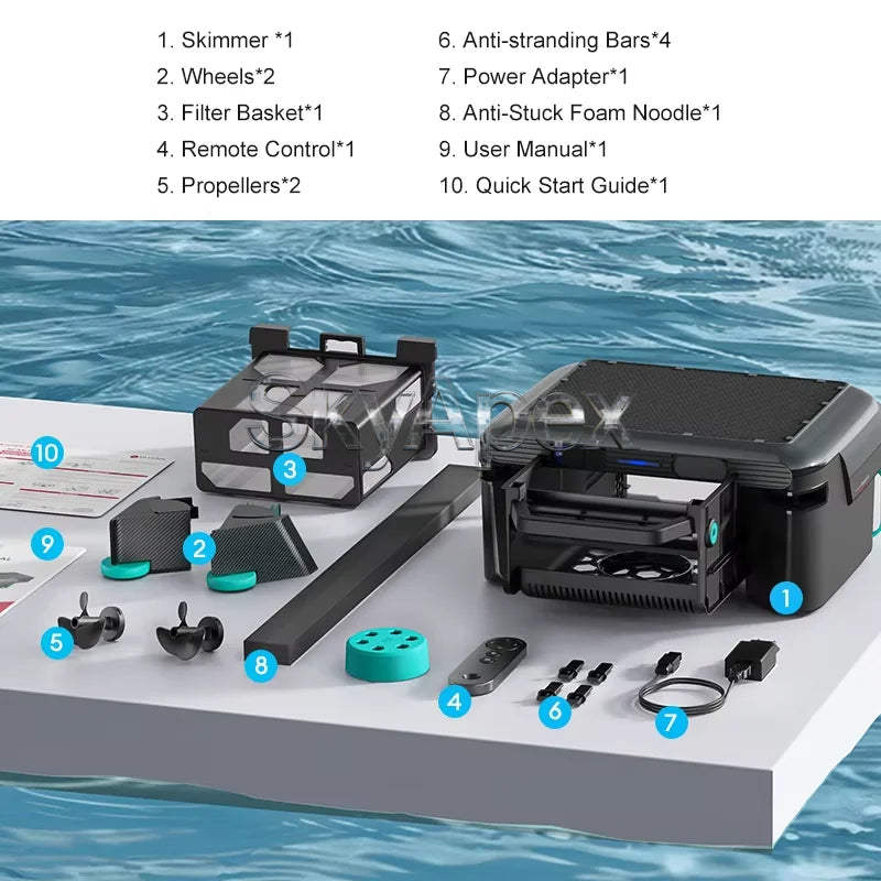 Solar-Powered Automatic Robotic Pool Surface Skimmer