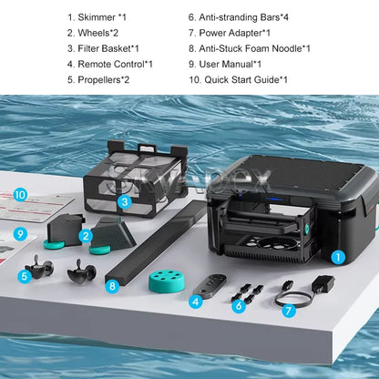 Solar-Powered Automatic Robotic Pool Surface Skimmer