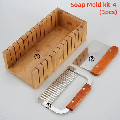 DIY Handmade Silicone Soap Making Kit with Wood Box & Cutters