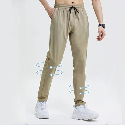 Men’s Ice Silk Quick-Dry Slim Fit Joggers for Running & Gym