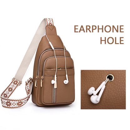 Faux Leather Crossbody Chest Bag