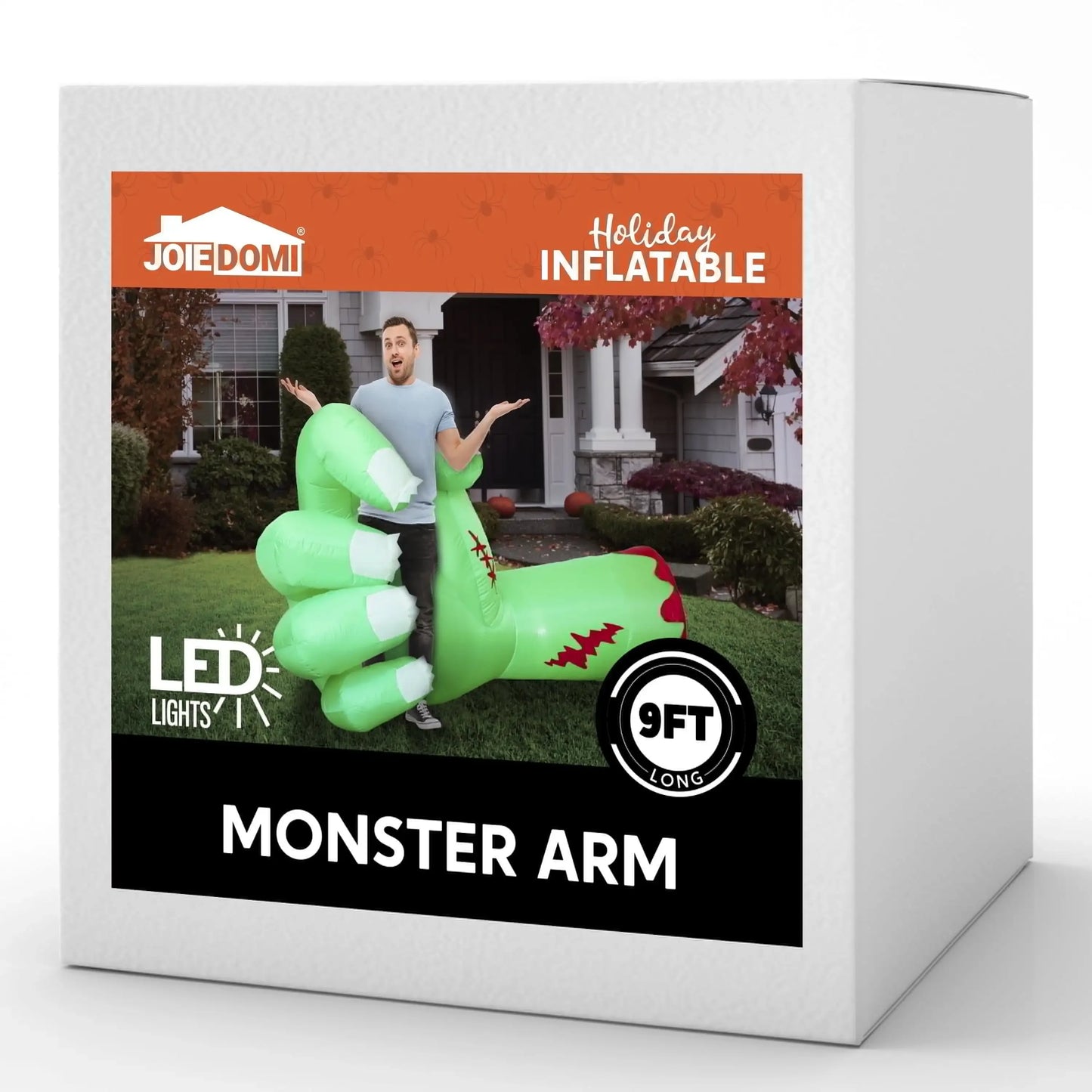 9ft Giant Zombie Arm Inflatable Halloween Outdoor Yard Decoration with LED Lights