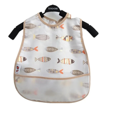 Cartoon Pattern Waterproof Feeding Bibs