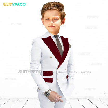 Slim Fit Peaked Lapel Formal Blazer and Pants Two Piece Suit