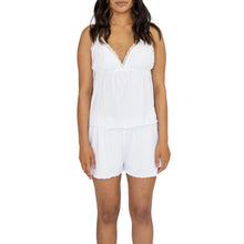 Casual Two Piece Sleeveless V Neck Lace Trim Cami Tank Tops and Shorts Set