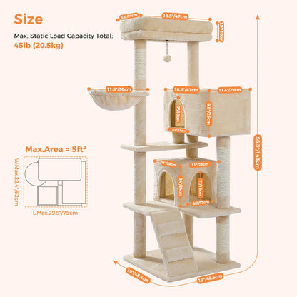 PAWZ Road Multi-Level Cat Tree Tower - 41" Indoor Cat Condo with Plush Perch & Sisal Scratching Posts