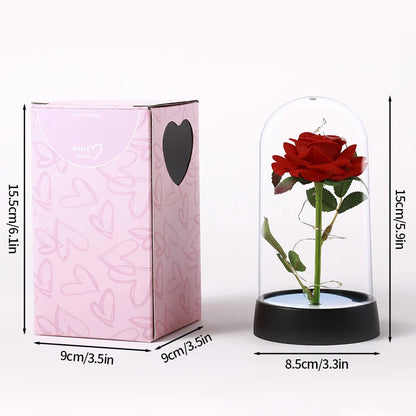 Artificial Eternal Rose LED Light in Glass Cover