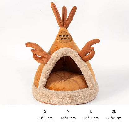 Warm Washable Tent Style Pet Bed