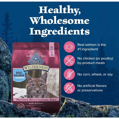 Blue Buffalo Wilderness High Protein Adult Cat Food - Salmon (9.5 lb Bag)