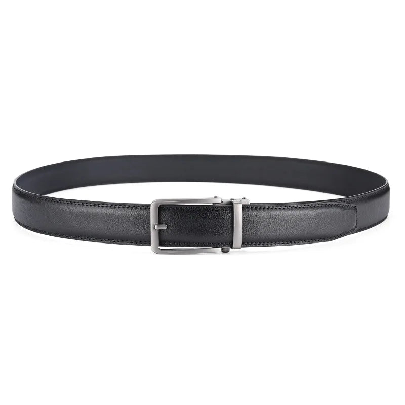 Leather Metal Automatic Buckle Belt