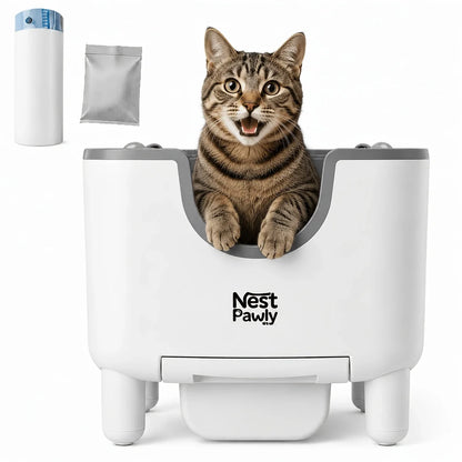 2026 NestPawly M07 Open-Top Self-Cleaning Automatic Cat Litter Box