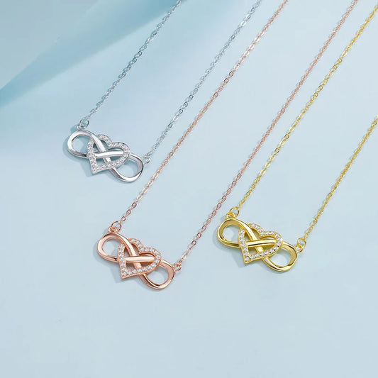 Luxury Heart Pendant Necklace with Rose Gift Box