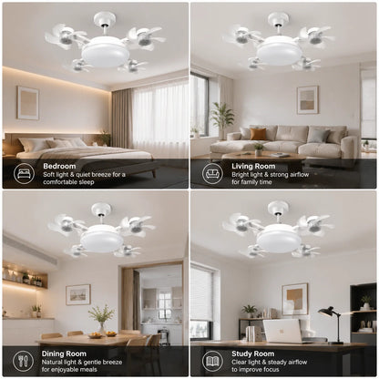 Silent Drone-Style LED Ceiling Fan Light with Remote