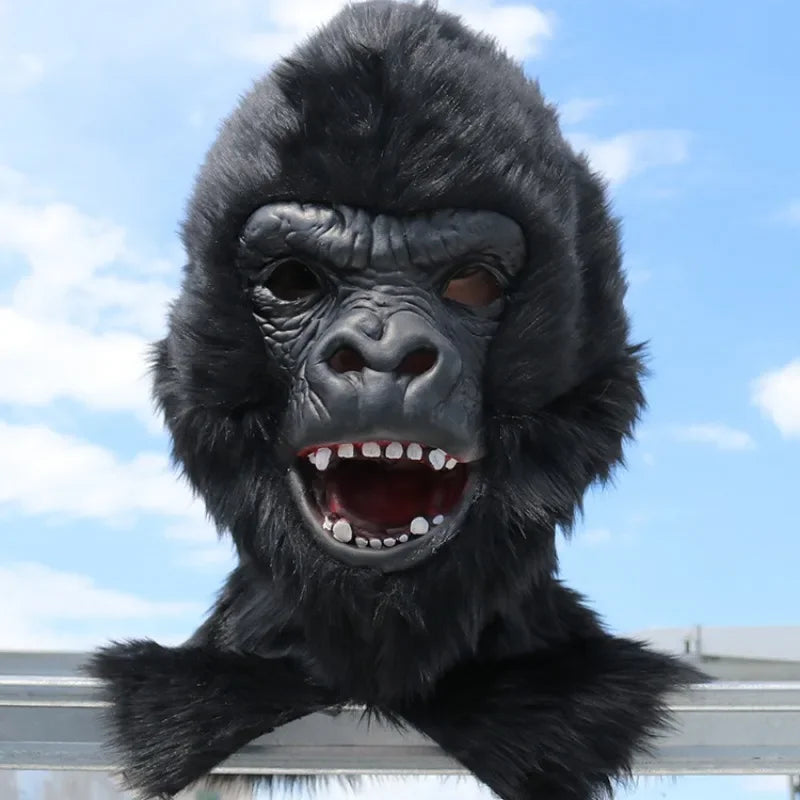 Realistic Latex Gorilla Mask for Halloween Cosplay and Role-Play Party