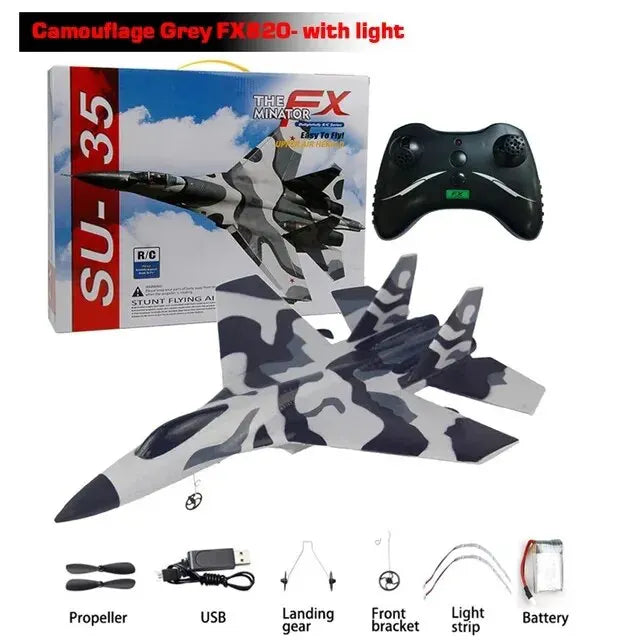 SU35 2.4G Remote Control Flying Model Glider Airplane With LED Lights