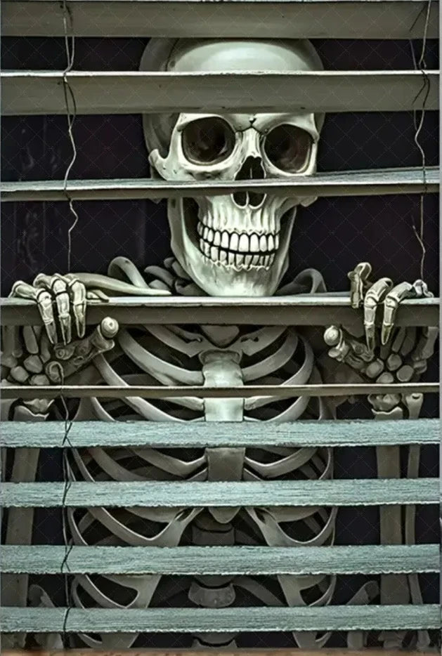 Scary Halloween Window Curtain & Backdrop