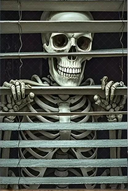 Scary Halloween Window Curtain & Backdrop