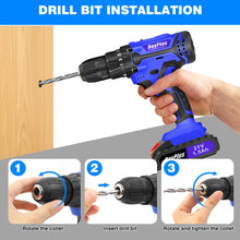 BRIEFNESS 21V Cordless Drill & Electric Screwdriver 2-Speed
