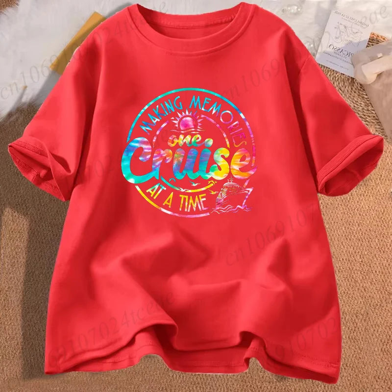 Women’s Spring/Summer Cartoon Graphic T-Shirt – Casual Short Sleeve Top
