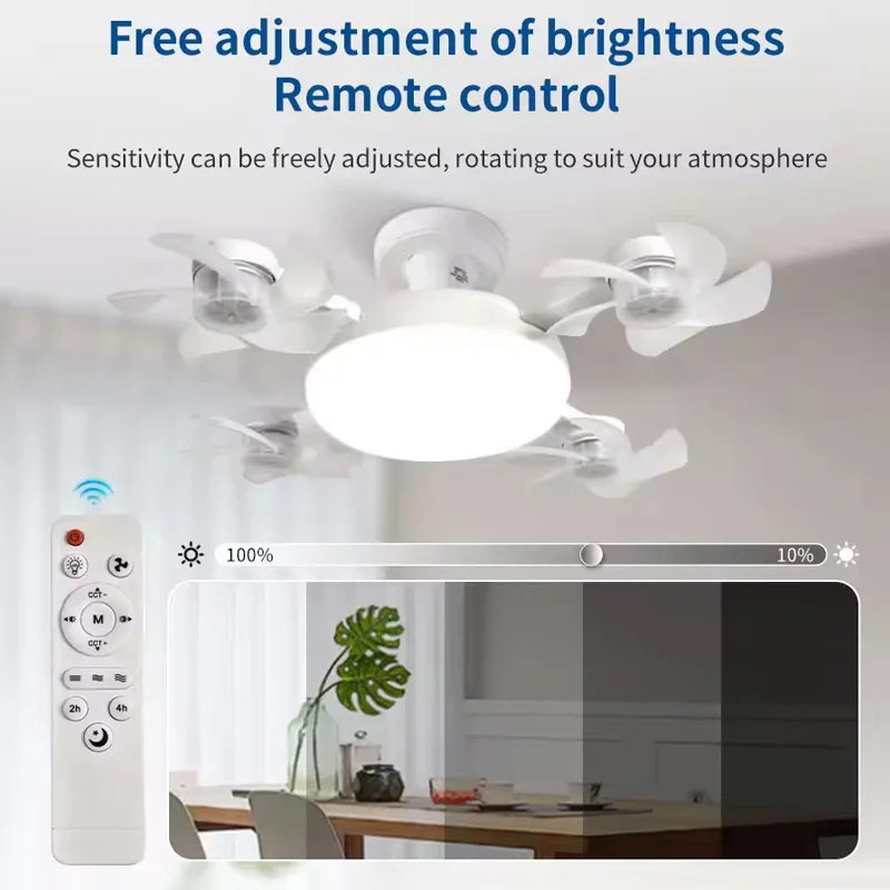 2-in-1 E27 Drone-Design Ceiling Fan Light with Remote Control (60W)